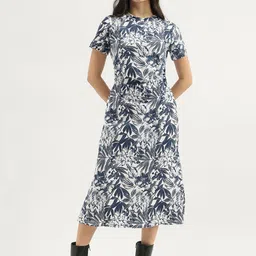 United Colors of Benetton Floral Print A-Line Midi Dress-image-89