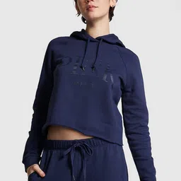Victoria's Secret Women Cotton Typography Printed Hooded Sweatshirt-picture-0