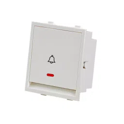 RAPID Flera Bell Push Switch With Indicator 2 Module 6 Amp White, R-2092 (Pack of 10)-69