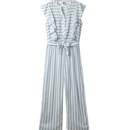 Cub McPaws Girls White & Green Striped Basic Jumpsuit-image-11