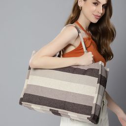 Mast & Harbour Striped Shopper Tote Bag-44
