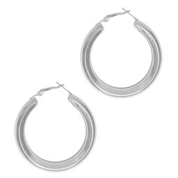 JOKER & WITCH Silver-Plated Contemporary Hoop Earrings-image-86