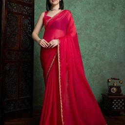 VRAGI Beads and Stones Pure Chiffon Saree-16