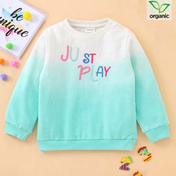 Babyoye Full Sleeves Cotton Blend Brushed Fleece Sweatshirts Text Print - Green White-image-41