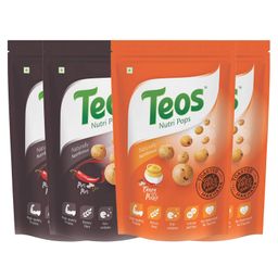 Teos Nutri Pops Roasted Makhana Snacks Piri Piri And Tangy Pickle Pack Of 4 - 70 g Each-image-18