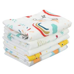 Elementary Reusable Muslin Cotton Square Nappy Set Large Pack of 4 - (Color & Print May Vary)-26