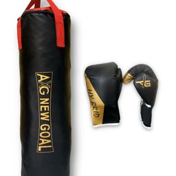 Axg New Goal Durable 3 Feet Punching Bag With Solid Hybrid Gloves Boxing Kit- Black-2