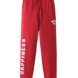 Pine Kids 100% Cotton Terry Knit Full Length Lounge Pant Text Print - Scarlet Smile-image-98