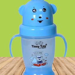Tinny Tots Premium Baby Feeding Sipper For Juices Water Milk Liquids Spout Feeder 180 ml Bottle With Handles (YELLOW)-28