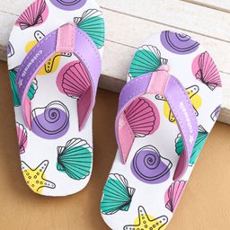 Cute Walk by Babyhug Flip Flops With Beach Theme - Purple-picture-13