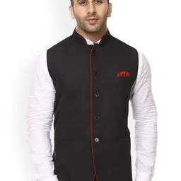 VEERA PARIDHAAN Chinese Collar Nehru Jackets-picture-41