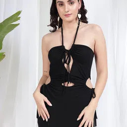 VANGULL Halter Neck Bodycon Mini Dress-picture-3
