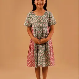 Sangria Girls Printed Pure Cotton Dress-image-37