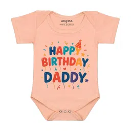 Arvesa Infants Papa First Birthday With Me Printed Cotton Bodysuit-image-55