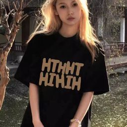 KPOP Typography Printed Drop-Shoulder Sleeves Oversized T-shirt-picture-25