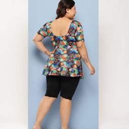 Aarika Plus Size Abstract Printed Swimming Dress image 2