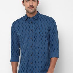 Allen Solly Sport Men Blue & Black Regular Fit Printed Casual Cotton Shirt-image-82