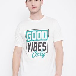 Camey Men White Printed Round Neck T-shirt-image-6