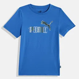 Puma Boys Brand Logo Printed Pure Cotton ESS+ FUTUREVERSE T-shirt-picture-15