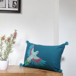BLANC9 Turquoise Blue & Green Set of Single Quirky Rectangle Cushion Covers-13