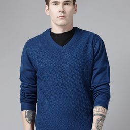 Park Avenue Men Self Design Acrylic Pullover-image-61