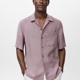 MANGO MAN Cuban Collar Casual Shirt-image-74
