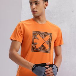 HRX by Hrithik Roshan Brand Logo Print Rapid-Dry Training T-shirt-picture-29