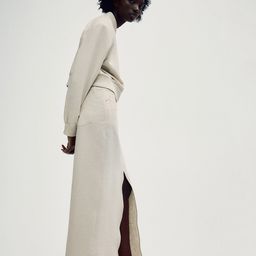 H&M Long Linen-Blend Skirt-image-107