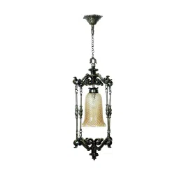Fos Lighting Spanish antique finished small foyer pendant lamp - Spain-Allu-LustBindi-HL1-12