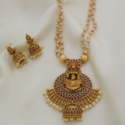 ROFARWORD Gold-Plated Stones Studded & Beaded Jewellery Set-image-30
