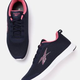 Reebok Women Navy Blue Woven Design Lunar Walk Shoes-picture-29