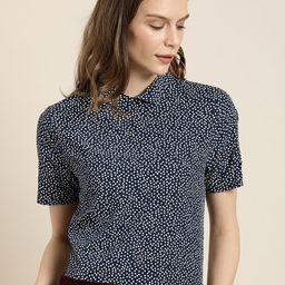 her by invictus Women Navy Blue Printed Top-image-37
