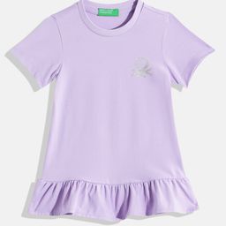 United Colors of Benetton Girls Brand Logo Detail Drop-Waist Dress-48