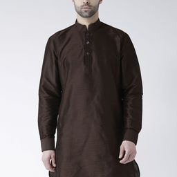 DEYANN Men Brown Woven Design Straight Kurta-image-98