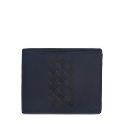 Second SKIN Men Navy Blue Woven Design Genuine Leather Two Fold Wallet-image-61
