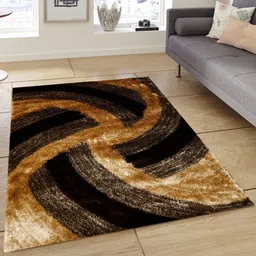 PRESTO Brown & Gold-Toned Printed Anti-Skid Carpet-29