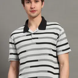 GET GOLF Men Striped Polo Collar T-shirt-picture-4