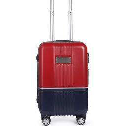 Tommy Hilfiger Red & Navy Blue Colourblocked Hard Cabin Trolley Bag-image-88