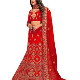 Maroosh Embellished Thread Work Unstitched Lehenga & Blouse With Dupatta image 3