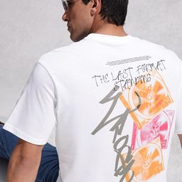 WROGN Graphic Printed Drop-Shoulder Sleeves Pure Cotton Oversized T-shirt-picture-15