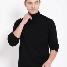 t-base Men Black Solid Pullover Sweater-picture-0