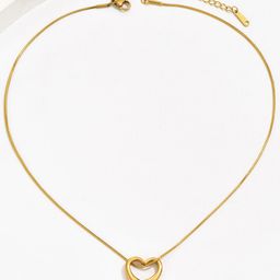 Jewels Galaxy Gold-Plated Anti Tarnish Stainless Steel Heart Shaped Pendant with Chain-10