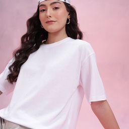 DressBerry Drop-Shoulder Sleeves Relaxed Fit T-shirt-image-22