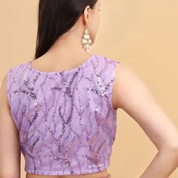 Frolic Rolic Net Sequinned Embellished Saree Blouse image 5