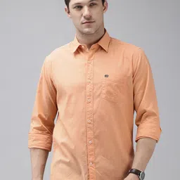 Arrow Pure Cotton Self Design Manhattan Slim Fit Textured Shirt-picture-0