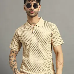 Nins Moda Men Polka Dots Printed Polo Collar T-shirt-image-52