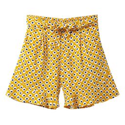Cub McPaws Girls Yellow & Navy Blue Printed Regular Fit Regular Shorts-image-56