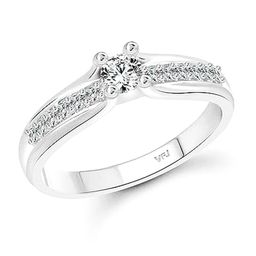 Vighnaharta Rhodium-Plated CZ-Stone Studded Band Finger Ring-43