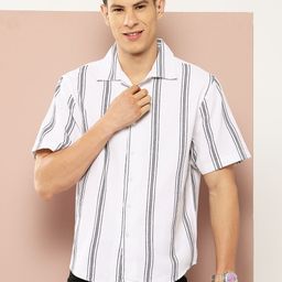 Harvard Monochrome Vertical Striped Casual Shirt-image-94