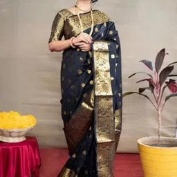 KALINI Woven Design Zari Pure Silk Kanjeevaram Saree-picture-15